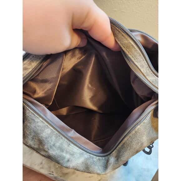 No Brand Women's Charcoal Gray Washed Denim Look Pattern Strap Crossbody‎ bag - Picture 6 of 8